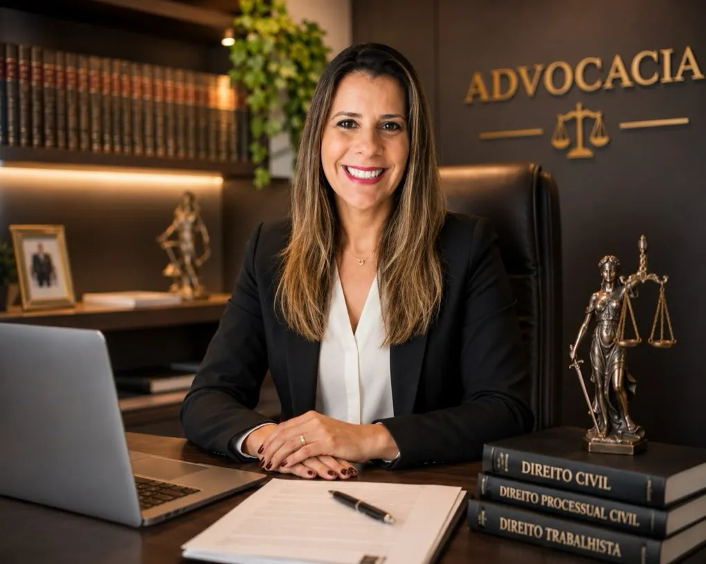 Dra. Amanda Ferreira de Souza em seu escritório